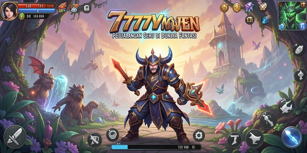 Screenshot <strong>7777W</strong> menampilkan pemain eksplorasi dunia petualangan.