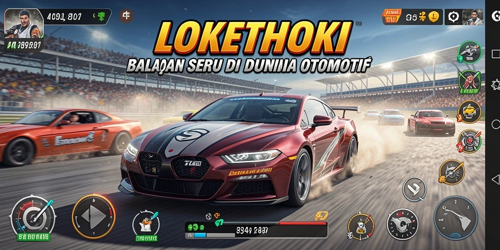 Tampilan menarik gameplay balap di LOKETHOKI dengan mobil kustom.