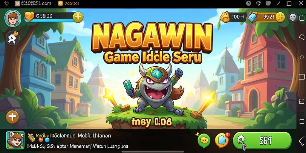 Tampilan gameplay NAGAWIN memperlihatkan pengembangan karakter Idle yang menawan.