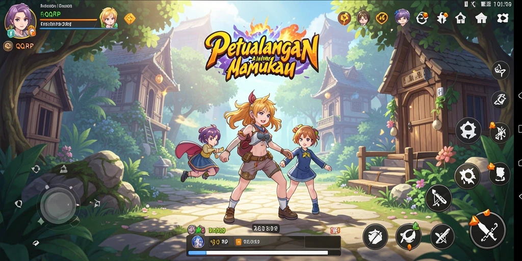 Tampilan gameplay menarik dari QQRP saat menjelajahi dunia Anime.