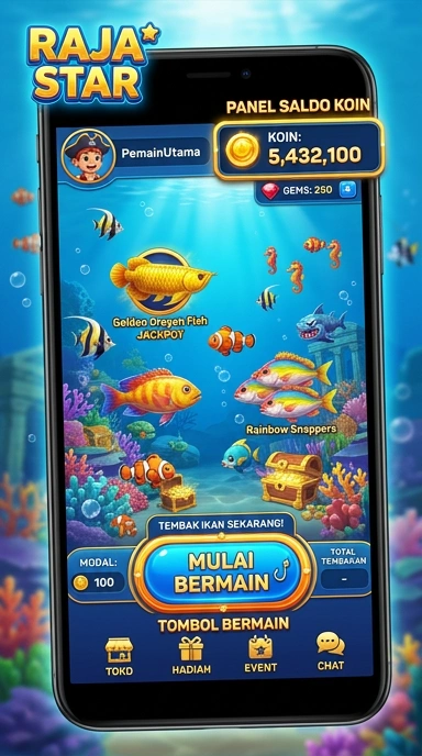 Tampilan utama aplikasi rajastar yang menarik dan mudah digunakan.